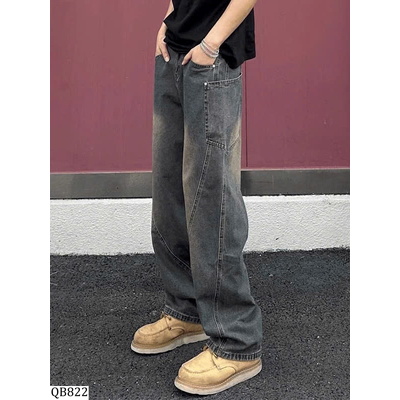 QB822  QUẦN JEANS SUÔNG FORM RỘNG NAM