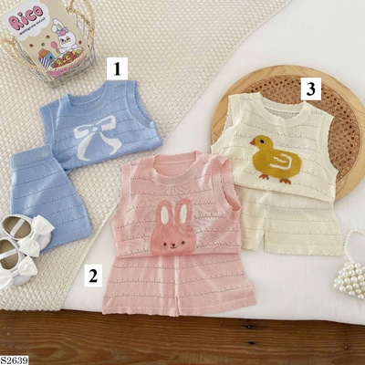 S2639 SET HÈ ÁO QUẦN SHORT HÌNH THÚ CHO BÉ