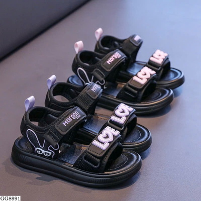 GG8991 SANDAL QUAI DÁN CHỮ THỎ BG