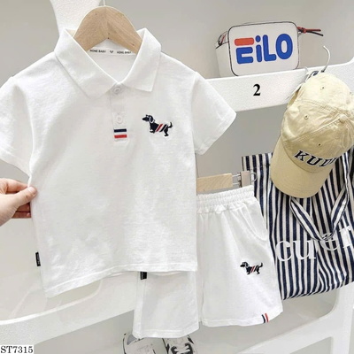 ST7315 SET ÁO POLO MIX QUẦN SHORT THÊU CÚN KACADY