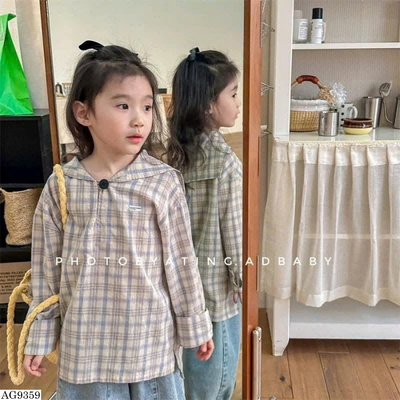 AG9359 ÁO DÀI TAY KẺ CARO BG ADBABY