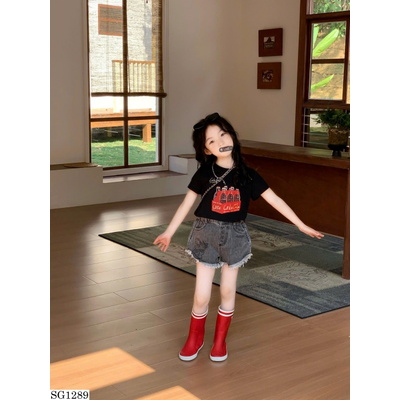 SG1289 SET ÁO THUN HÌNH COCA MIX QUẦN SHORT JEANS BG