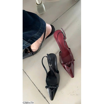 GM0470 GIÀY CAO GÓT MŨI NHỌN NƠ