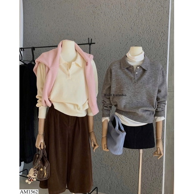 AM1562 ÁO POLO LEN HỒNG HÃNG W.G.W.E