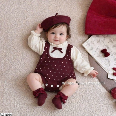 BG1044 BODY CHẤM BI KÈM MŨ CHO BÉ