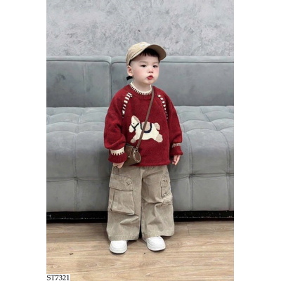 ST7321 SET ÁO LEN NGỰA MIX QUẦN TÚI HỘP BT