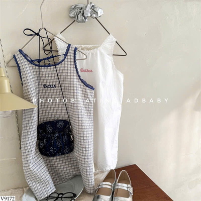 V9172 VÁY SÁT NÁCH VIỀN REN ADBABY