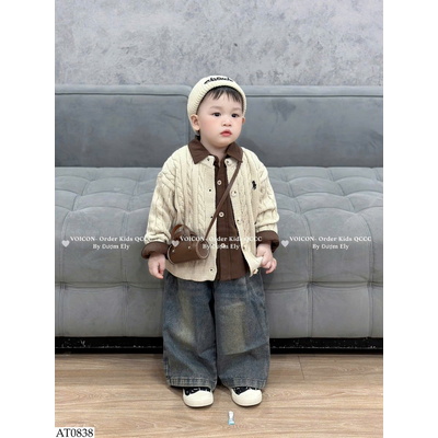 AT0838 ÁO LEN CARDIGAN THÊU NGỰA BT