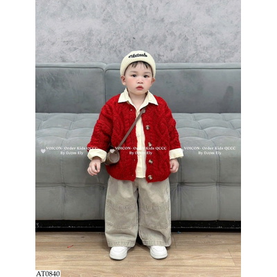 AT0840 ÁO CARDIGAN LEN ĐỎ MTINY QUEEN