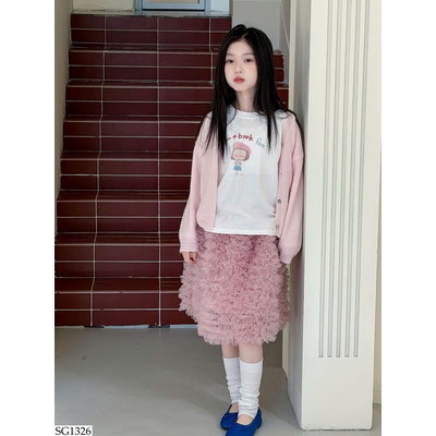 SG1326 SET ÁO CARDIGAN PHỐI CHÂN VÁY BỒNG