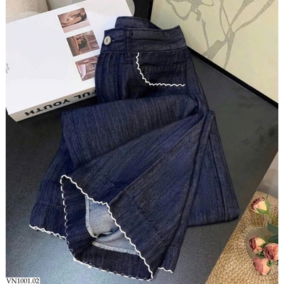 VN1001.02 JEAN PHỐI REN XANH ĐẬM