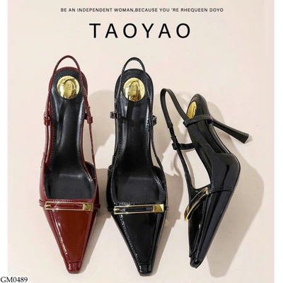 GM0489 GIÀY MŨI NHỌN HỞ GÓT TAOYAO
