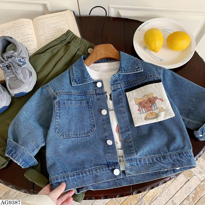 AG9387 ÁO SƠ MI JEANS HOẠT HÌNH