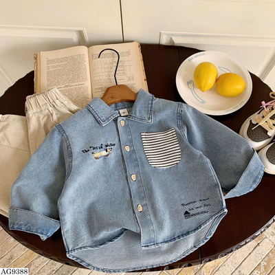 AG9388 ÁO SƠ MI JEANS HOẠT TIẾT