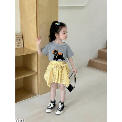 V9183 VÁY KẺ PHONG CÁCH CHO BÉ