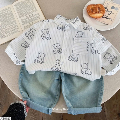 AT0923 ÁO SƠ MI GẤU KẺ BT