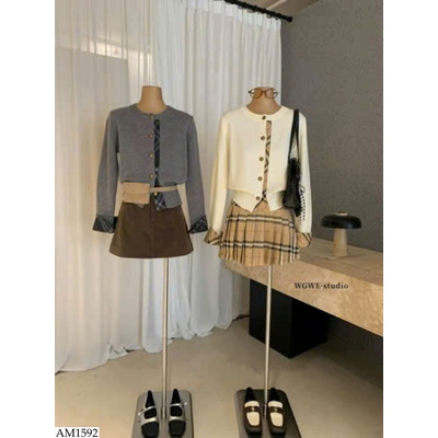 AM1592 ÁO CARDIGAN LEN PHỐI KẺ W.G.W.E