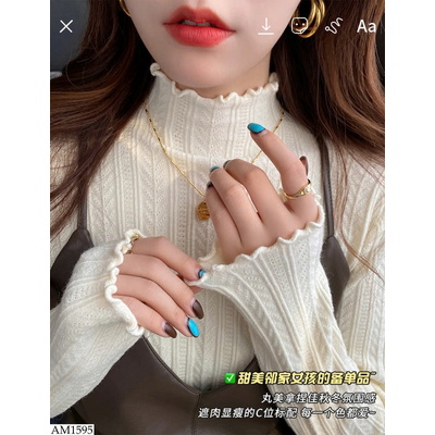AM1595 ÁO LEN CỔ BÈO CHO NỮ