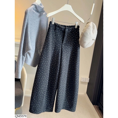 QM5579 QUẦN HOA LÓT NỈ ỐNG RỘNG ANNA