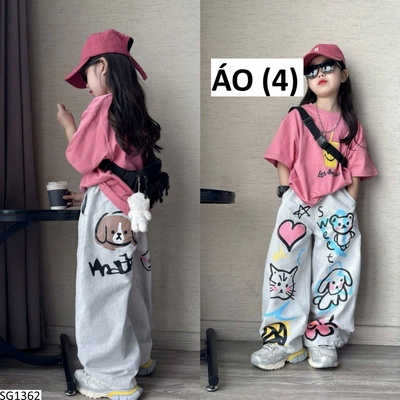 SG1362 SET ÁO MẶT CƯỜI MIX QUẦN JEAN HỌA TIẾT CHO BÉ
