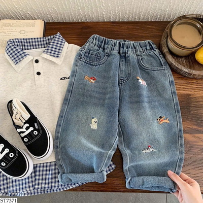 ST7371 ÁO PHỐI QUẦN JEAN CHO BT