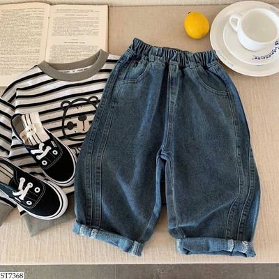 ST7368 ÁO PHỐI QUẦN JEAN CHO BT