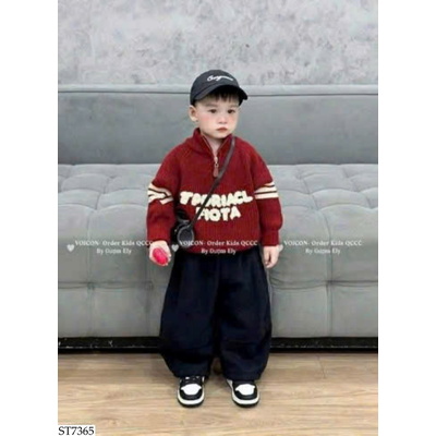 ST7365 SET ÁO LEN CHỮ MIX QUẦN NỈ BT