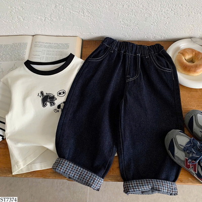 ST7374 SET ÁO THUN MIX QUẦN JEAN BT