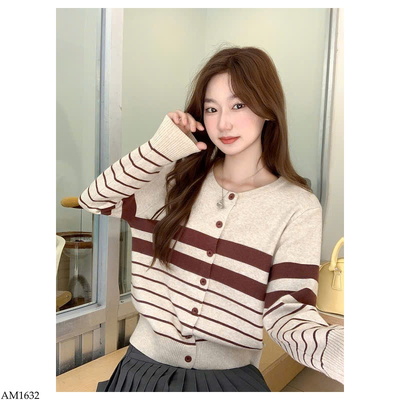 AM1632 ÁO CARDIGAN LEN KẺ CHO NỮ 