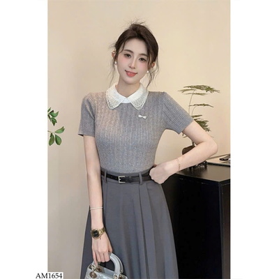 AM1654 ÁO LEN CỘC CỔ REN
