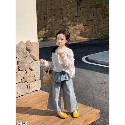 SG1390 SET ÁO NGÔI SAO MIX QUẦN JEAN LOE