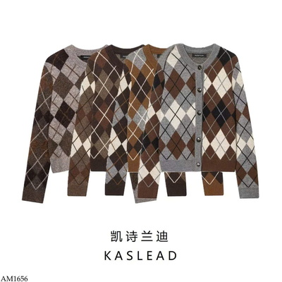 AM1656 ÁO CARDIGAN LEN KẺ KASLEAD NỮ
