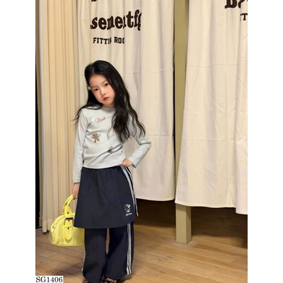 SG1406 SET ÁO THUN DÀI TAY MIX QUẦN GIẢ 2 MẢNH BG