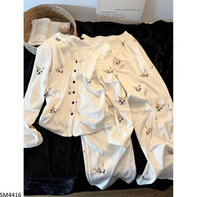 SM4416 BỘ MẶC NHÀ HỌA TIẾT CÚN CHO NỮ