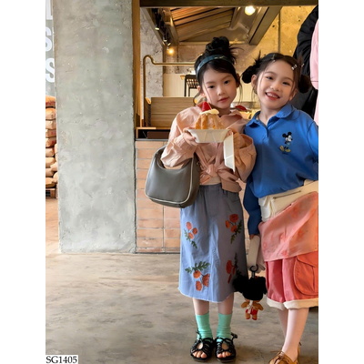 SG1405 SET ÁO SƠ MI MIX CV DENIM HOA BG