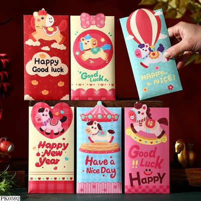 PK0592 SET 18 LÌ XÌ NGỰA