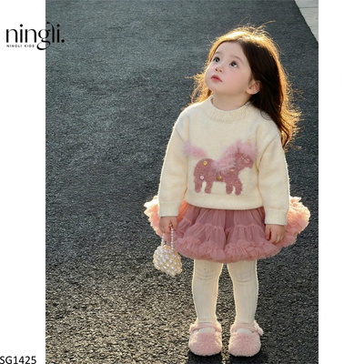 SG1425 SET ÁO LEN NGỰA MIX CHÂN VÁY TUTU NINGLI