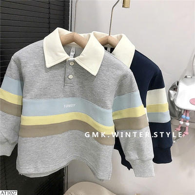 AT1027 ÁO NỈ CỔ POLO CHO BÉ TRAI