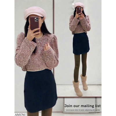 AM1761 ÁO ĐÍNH KIM SA TAY BỒNG ANNA