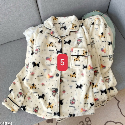 SM4425 BỘ PIJAMA LÔNG HỌA TIẾT