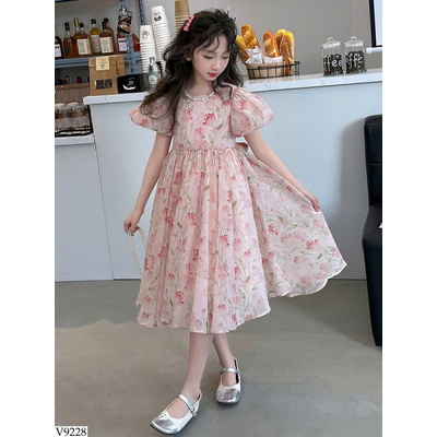 V9228 VÁY HOA TAY BỒNG BG