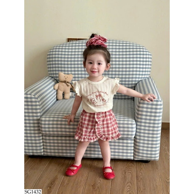 SG1432 SET ÁO MIX SHORT KẺ CARO BG