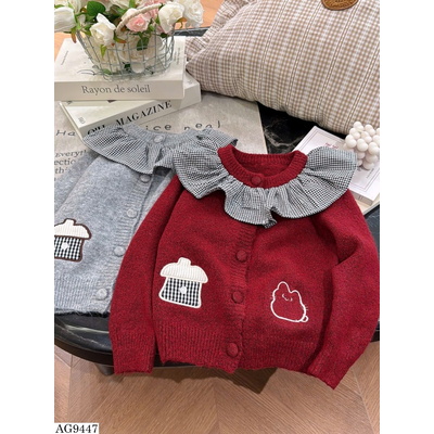 AG9447 ÁO KHOÁC LEN PHỐI CỔ BÈO BG