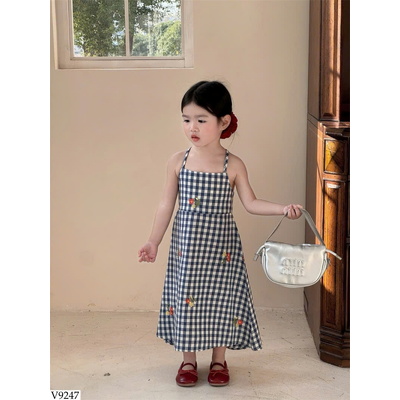 V9247 VÁY KẺ CHO BÉ GÁI