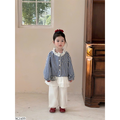 SG1455 ÁO BABYDOLL PHỐI QUẦN GẤP GẤU CHO BÉ GÁI