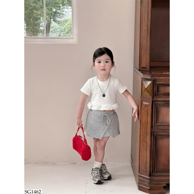 SG1462 SET ÁO CRT HOA PHỐI CHÂN VÁY CHO BÉ GÁI