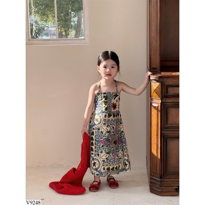 V9248 VÁY HỌA TIẾT CHO BÉ GÁI