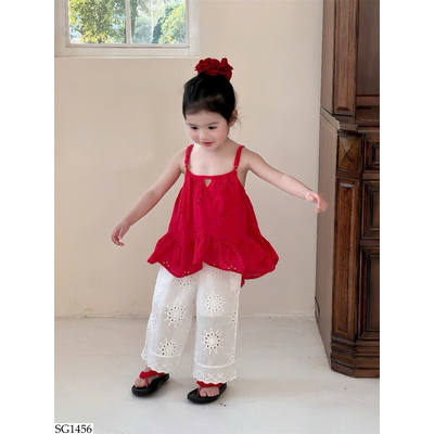 SG1456 SET ÁO 2 DÂY MIX QUẦN THÊU RỖNG