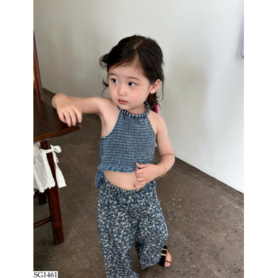 SG1461 SET ÁO YẾM MIX QUẦN HOA NHÍ