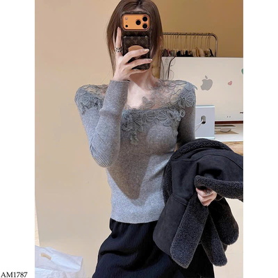 AM1787 ÁO MIX REN HOA NỮ